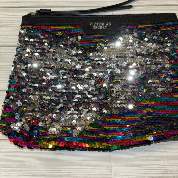 Victoria’s Secret Rainbow Sequin Makeup Bag - Picture 2 of 5